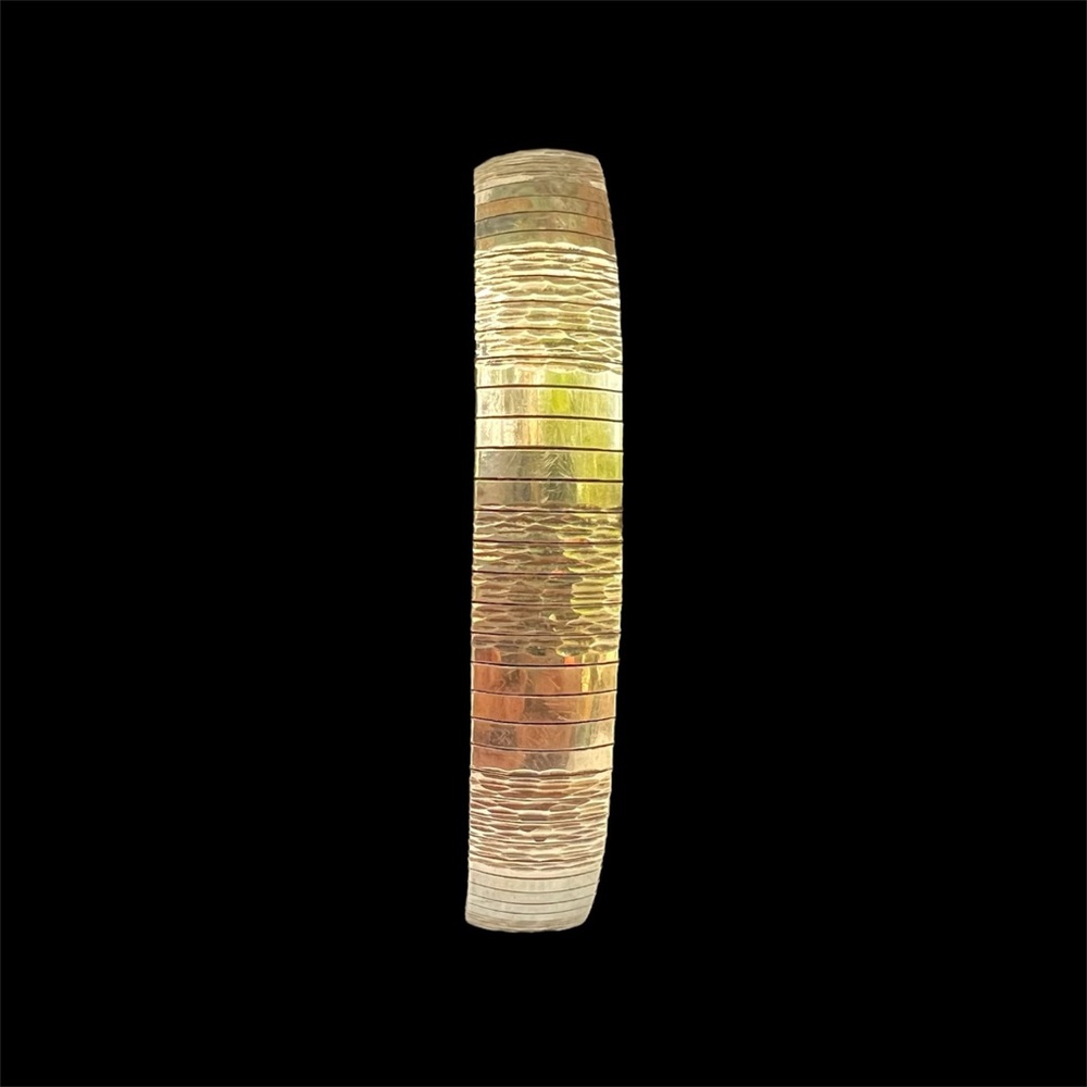 Gold and Brown Textured Bangle